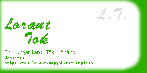 lorant tok business card